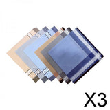 Maxbell 3xPocket Square Hankies Kerchief Party Grooms Durable Cotton Men Handkerchiefs Style G 6Pcs Random