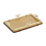 Maxbell Food Serving Tray Dresser Elegant Portable Decorative Tray with Metal Frame