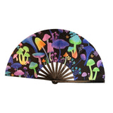 Maxbell Folding Fan Props Foldable with Bamboo Frames for Night Club Parties Cosplay Mushroom