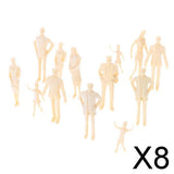 Maxbell 8x20pcs Unpainted Miniature Model Train People Figures 1:30