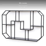 Maxbell Wall Mounted Shelf, Geometric shelf unit, Creative Metal Display Cabinet, Modern Art Hanging Storage Organizer for Living Room Bedroom Kitchen, Multiple Sizes hues Customizable Black Horizontal