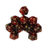 Maxbell 10Pcs Polyhedral Dices D20 Gaming Dices for KTV Role Playing Game Board Game Red