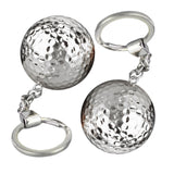 Maxbell 2Pcs Golf Ball Keychain Metal Keyring for Luggage Tags Gifts for Golf Lovers Silver