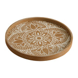 Maxbell Dining Table Bathroom Perfume Tray Counter Bar Circle Decorative Plate Decor Brown
