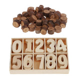 Maxbell 50 Pieces Natural Wood Round Log Slices Discs and 60 Pieces Wooden Numbers