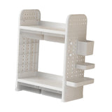 Maxbell Book Display Shelf Practical Bookshelf Bookcase for Kitchen Bedroom Sundries White 2 Layer