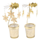 Maxbell 2PCS Romantic Rotating Candle Holder Stand   Tealight Candlesticks