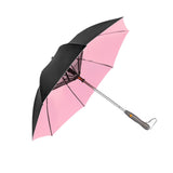 Maxbell Umbrella with Fan USB Rechargeable Stick Umbrella for Men Women Sand Camping pink