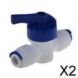 Maxbell 2xInline Tap 1/4"OD POM Ball Valve Quick Connect Switch for Water Purifier