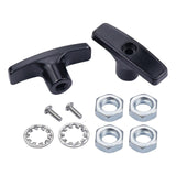 Maxbell 2Pcs RV Waste Valve Handles with 4 Nuts 2 Screws 2 Gaskets Tank Hose Handles Black