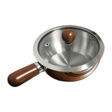 Maxbell Milk Heating Pot Portable Non Slip Kitchen Cookware for Heating Oil Pot Silver with Lid