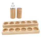 Wood Essential Oil Displaying Rack 2 Tiers Organizer with Roller Ball Bottle