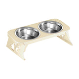 Maxbell Elevated Dog Bowls Stable Easy to Clean Removable Stainless Steel Food Bowls White