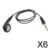 Maxbell 6x3.5mm Single Side Wired Earphone Earbuds Music Sport Earphone 45cm Black