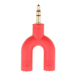 Maxbell 3.5mm Double Jack Y Audio Splitter Earphone Headphone Adapter White + Red