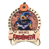 Maxbell Halloween Advent Calendar with Base Wood Craft for Office Cat Lovers Holiday