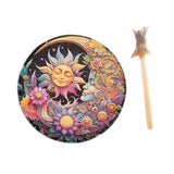 Maxbell Shaman Drum Handmade Meditation Decorative with Drum Stick Music Lovers Gift sun goddess
