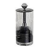 Maxbell Makeup Brush Holder Automatic Lifting Transparent for Countertop Office Dorm Silver and Black