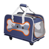 Maxbell Pet Rolling Carrier Dog Carrier Puppy Outdoor Cat Carrier with Wheels Travel