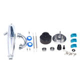 Maxbell 14T Gear Flywheel Assembly Bearing Clutch+Exhaust Pipe Tubing for 1/8 RC Car