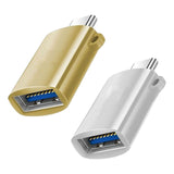 Maxbell 2 Pieces USB C Splitter Audio Output Laptop Splitter Easy to Use USB 3.0 Hub gold and silver
