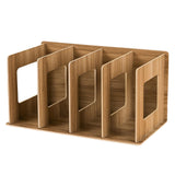 Maxbell Wooden Desktop Bookshelf Multifunctional File Organizer for Office Desk Dorm Brown
