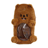 Maxbell Plush Photocard Holder Portable Protector Hanging Decoration Protective Case Brown Bear