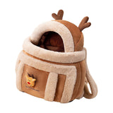Portable Cat Carrier Bag Backpack Breathable Pet Cage Warm for Walking Brown 28x21x36cm S - Aladdin Shoppers