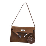 Maxbell Women Shoulder Bag Lightweight Pouch Crossbody Bag for Street Vacation Party Dark Brown