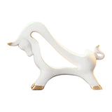 Maxbell Wine Rack Modern Table Centerpiece Cow Sculpture for Kitchen Office Entrance White