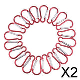 Maxbell 2xOutdoor Aluminum D-Ring Carabiner Camping Keychain Clip Snap Hook Red