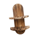 Maxbell Oval Wall Shelf Modern Wooden Display Stand for Yard Dining Room Living Room 22cmx34.5cm Double Layer