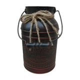 Maxbell Retro Iron Flower Bucket Farmhouse Flower Planter Metal Bucket for Balconies red