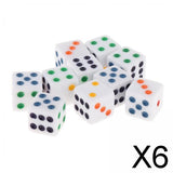 Maxbell 6x10Pcs Acrylic Dices Dice Game Spot Dice for Bar Party Game