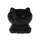 Maxbell Maxbell Ceramic Cat Feeder Bowl Dish Cat Food and Water Raised Bowl for Dry Wet Food black