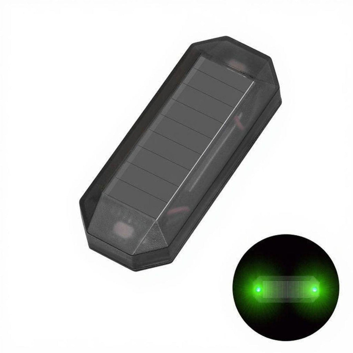 Solar Light, Waterproof Rear light, Warning, Night Cycling Black Green Light