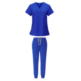Female Scrub Set Nurse Workwear for Pet Groomer Beauty Salon SPA Cosmetology XXL Royal Blue