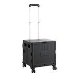 Maxbell Folding Shopping Cart with Lid Portable Hand Truck for School Camping Garden Black