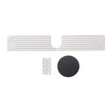Maxbell Splash Guard Sink Tray Home Nonslip Draining Mat Faucet Mat for Kitchen Sink White 40x10cm
