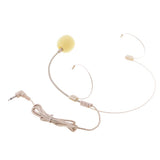 Maxbell 3xDouble Ear Hook Wired Headset Headworn Microphone Beige 3.5mm Right Angle