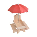 Maxbell Squirrel Feeder Table Picnic Table Feeder for Yard Outdoor Garden Decoration Brown