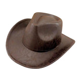Maxbell Western Cowboy Hat Headwear Dress up Wide Brim for Party Holiday Performance Coffee