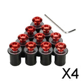 Maxbell 4x10 Pieces Universal Windscreen Windshield Bolts Screw Kit M5 5mm Bolt Red
