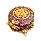 Maxbell Small Jewelry Box Portable Tabletop Jewelry Case for Earrings Rings Pendants Purple