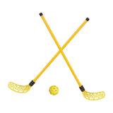Maxbell Kids Hockey Sticks and Ball Set Sensory Toy for Sports Indoor Party Supplies Yellow