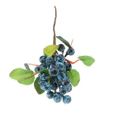 Maxbell 10Pcs Plastic Artificial Plant Fruit Berries Branches Home Cafe Decor Blue