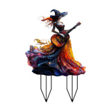 Maxbell Acrylic 2D Flat Girl Garden Stake Garden Sign for Porch Party Supplies Fence Guitar