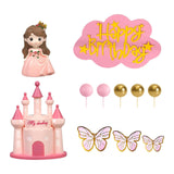 Maxbell 18Pcs Princess Cake Toppers Baby Shower Supplies Princess Theme for Girl Kid