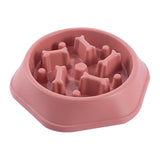 Pet Slow Feeder Dog Bowl Slow Eating Dish Bowl Food Plate Anti Choking Pink - Aladdin Shoppers