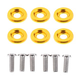 Maxbell 2x6 Set M6x18mm Aluminium License Plate Frame Bumper Fender Bolt Screw Gold